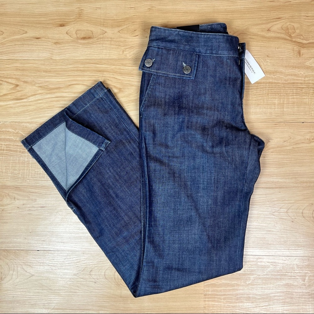 NWT BANANA REPUBLIC stretch trendy trouser jeans, flare with slit at leg hem